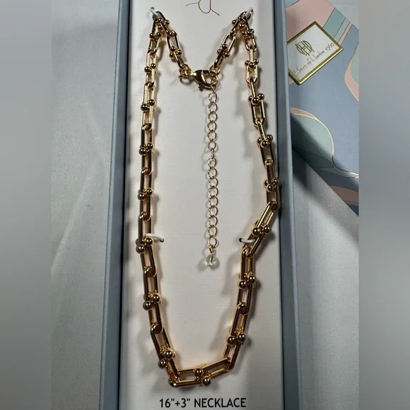 House of Harlow 1960 Gold cable Necklace. STATEMENT PIECE. NIB - Picture 2 of 4